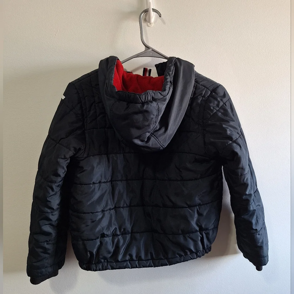 Tommy Hilfiger Kids' Black and Red Hooded Jacket and one more sweater Size 7